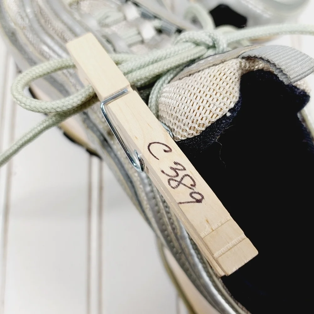 Nike Air Max 97 Silver / Polar Obsidian Gray Athleisure Running Sneakers C389